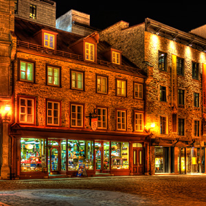 jeff strobel: nighttime at the toy shop (quebec city)